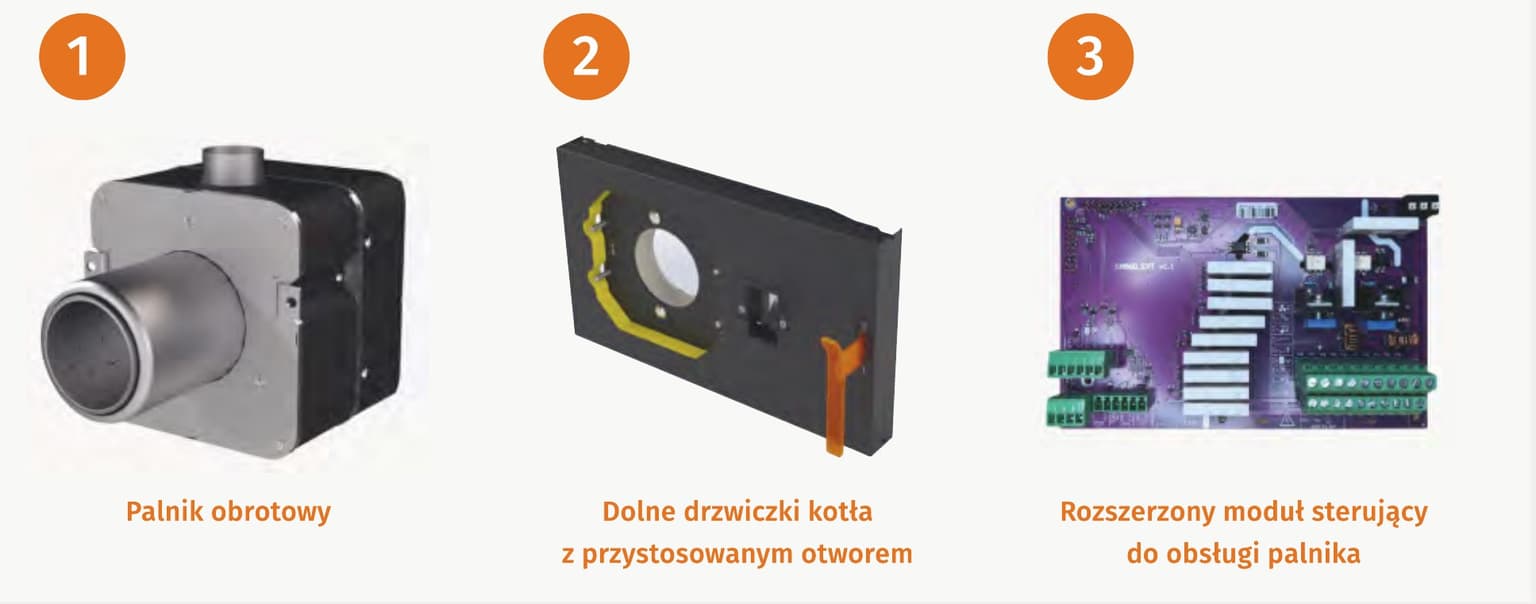 Zestaw konwersji Blaze - palnik obrotowy, drzwiczki i modul sterujacy